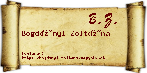 Bogdányi Zoltána névjegykártya